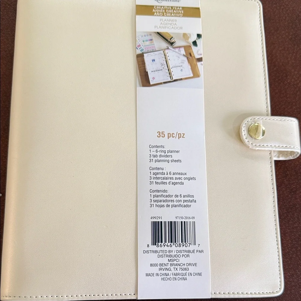 Recollections Cream 6-Ring Planner with Snap Closure